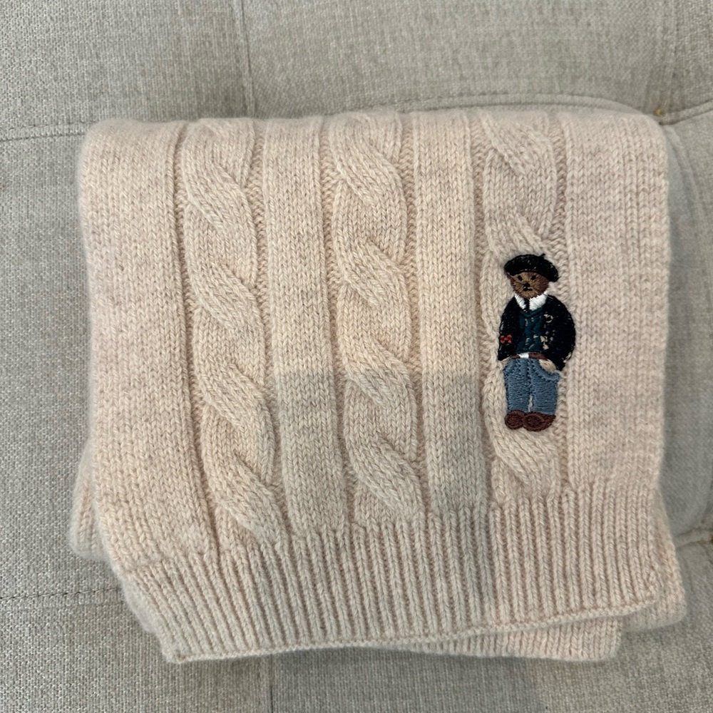 Cable Knit Sweater with Embroidered Figure